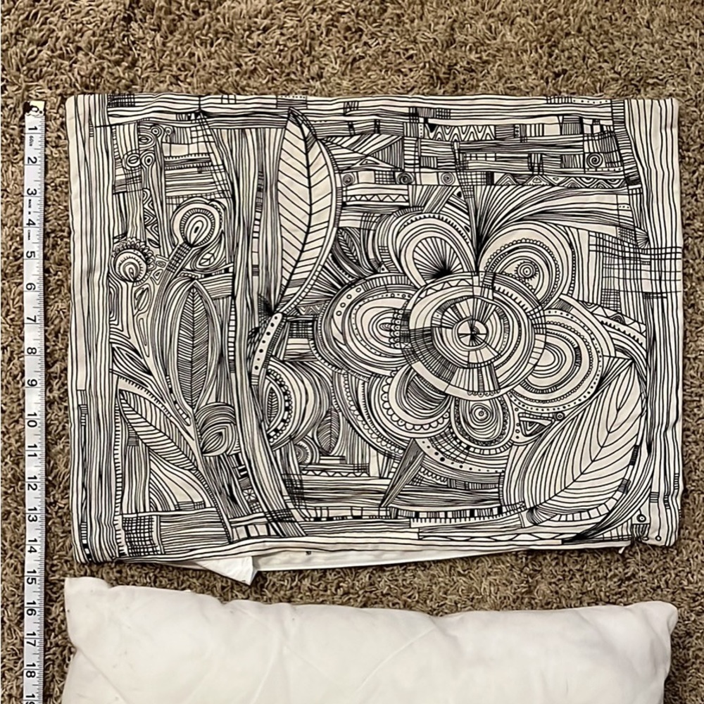 Ikea textile print plush pillowcase, decorative, washable 19.5x14.5in dimension